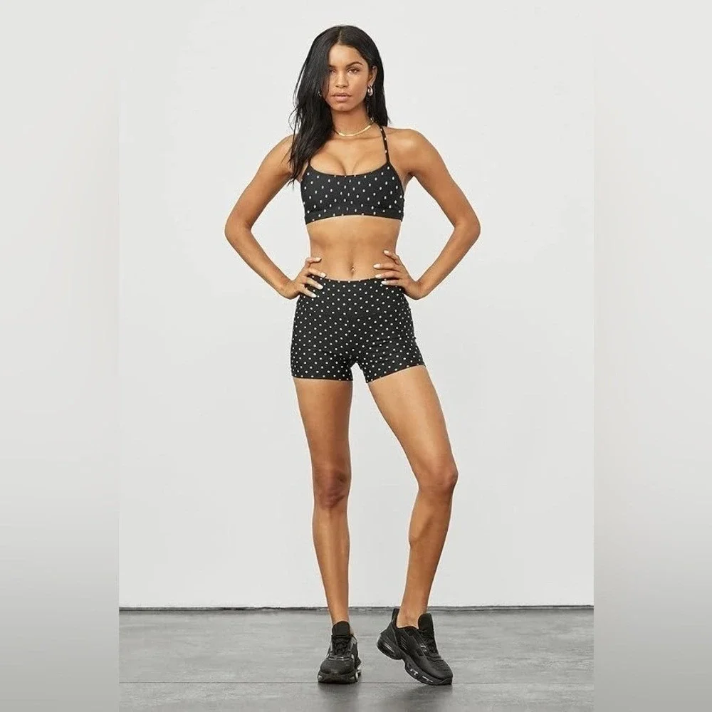 Alo Yoga Airlift Intrigue Polka Dot Bra Black/White XS
